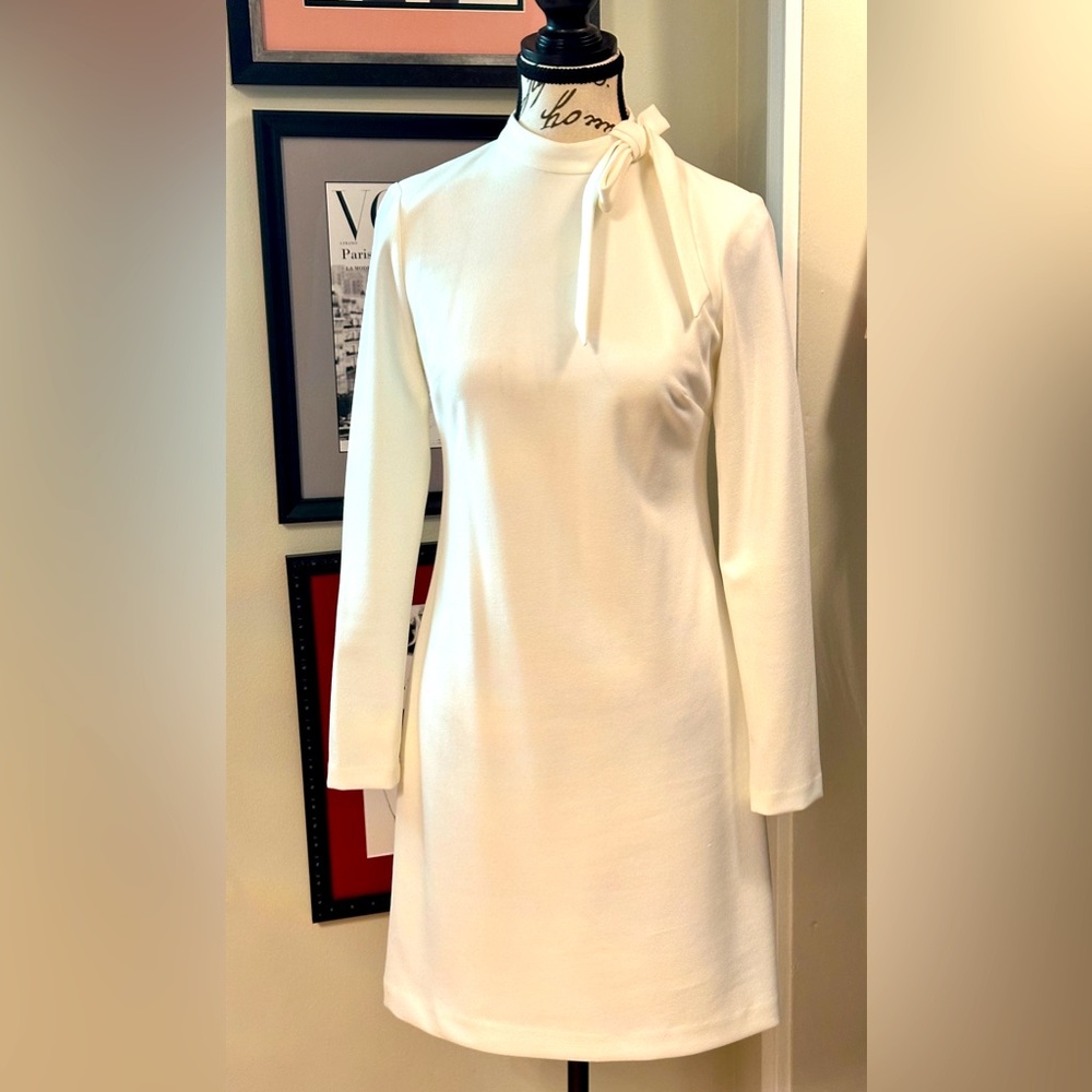 Calvin Klein Ivory Long Sleeve Dress